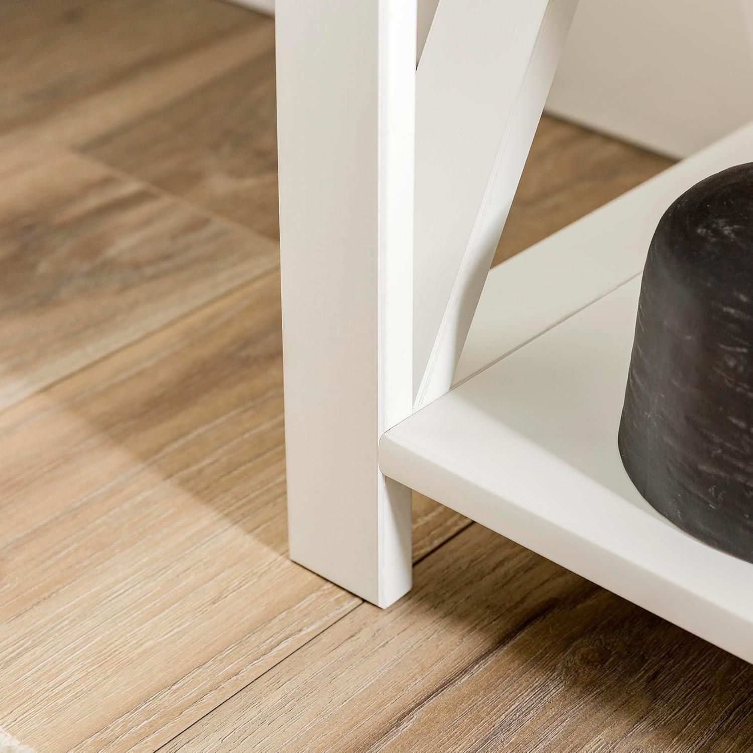 imageWalker Edison 2 Tier Modern Farmhouse Wood Bookcase Bookshelf Storage Home Office Storage Cabinet 52 Inch WhiteWhite