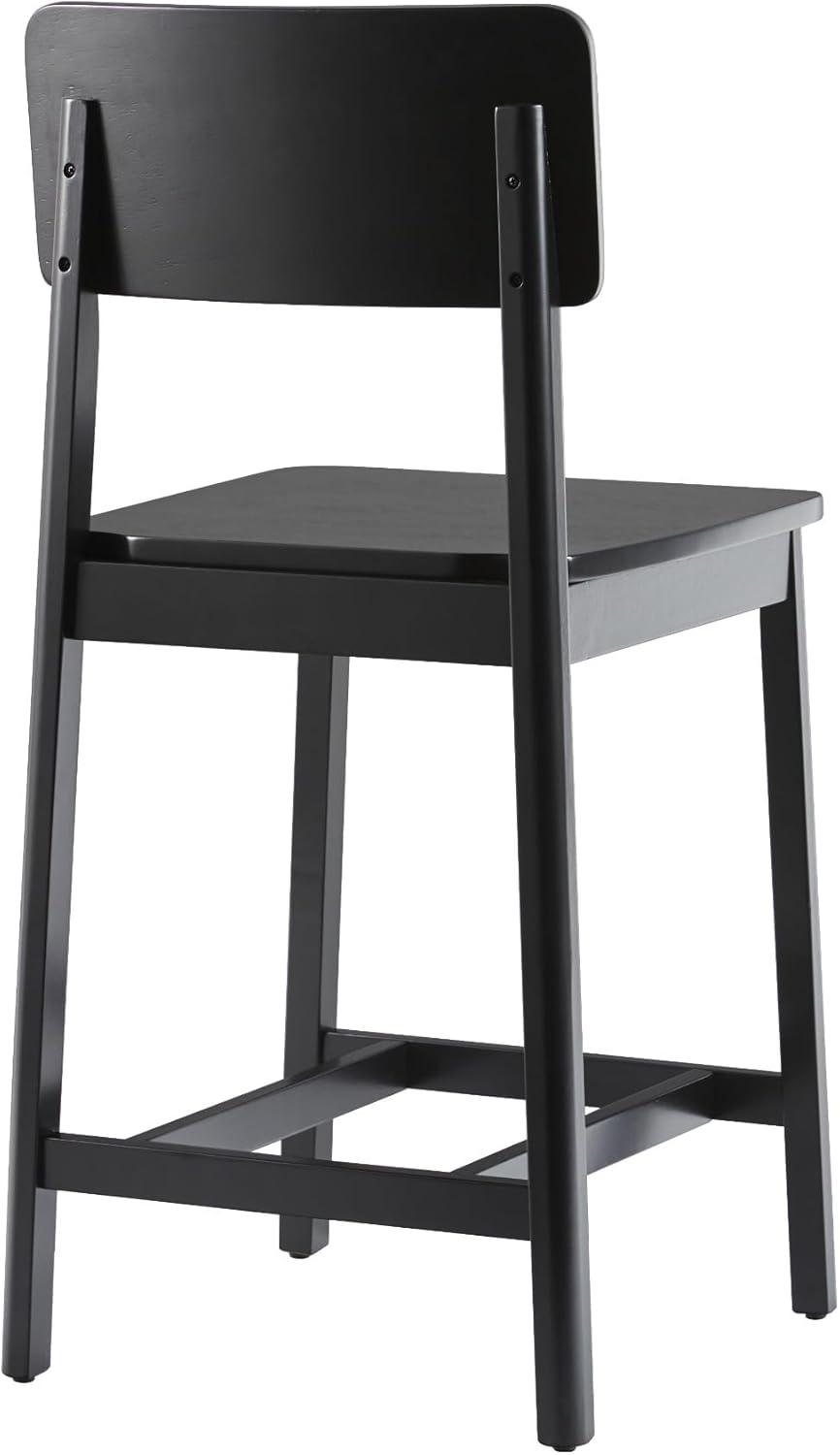 imageWalker Edison 2Piece Minimalist Solid Wood Counter Stool Set of 2 BlackBlack