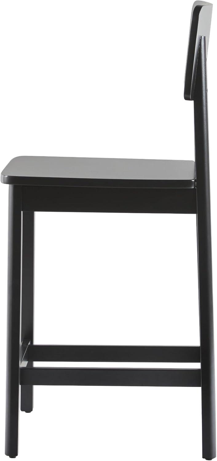 imageWalker Edison 2Piece Minimalist Solid Wood Counter Stool Set of 2 BlackBlack