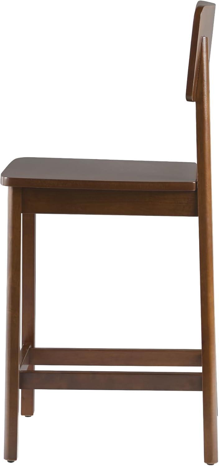 imageWalker Edison 2Piece Minimalist Solid Wood Counter Stool Set of 2 BlackWalnut