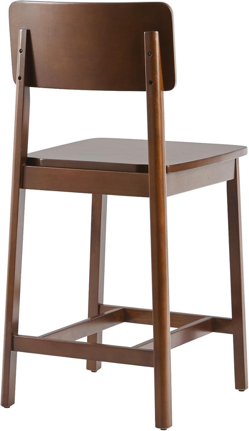 imageWalker Edison 2Piece Minimalist Solid Wood Counter Stool Set of 2 BlackWalnut