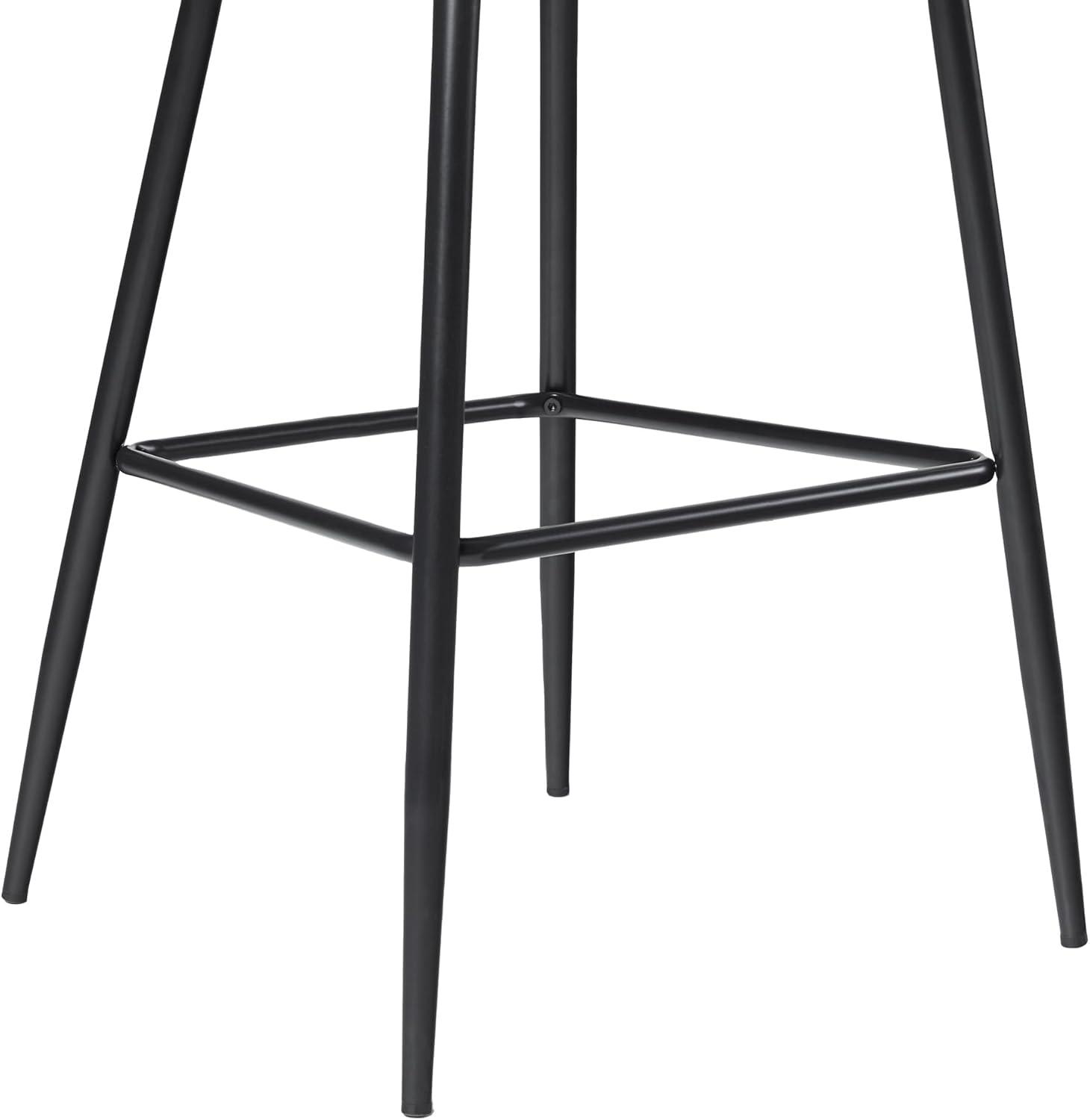 imageWalker Edison 2Piece Modern MetalFrame Upholstered Barstool Set of 2 CharcoalCharcoal