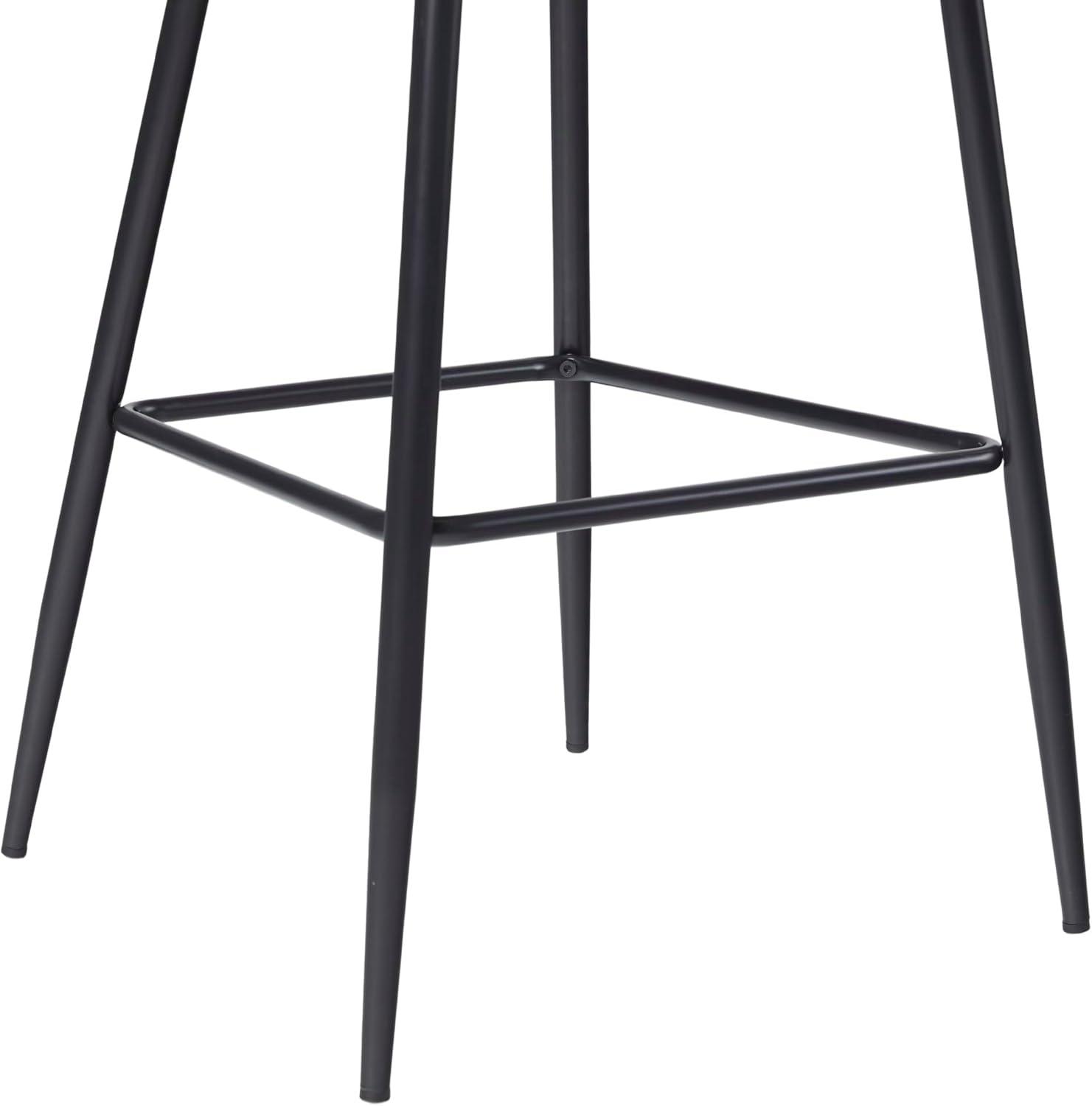 imageWalker Edison 2Piece Modern MetalFrame Upholstered Barstool Set of 2 CharcoalMushroom