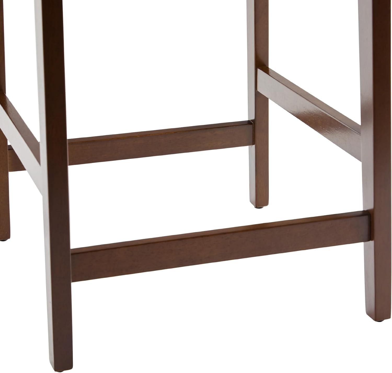 imageWalker Edison 2Piece Modern Solid Wood LadderBack Counter Stool Set of 2 WalnutWalnut