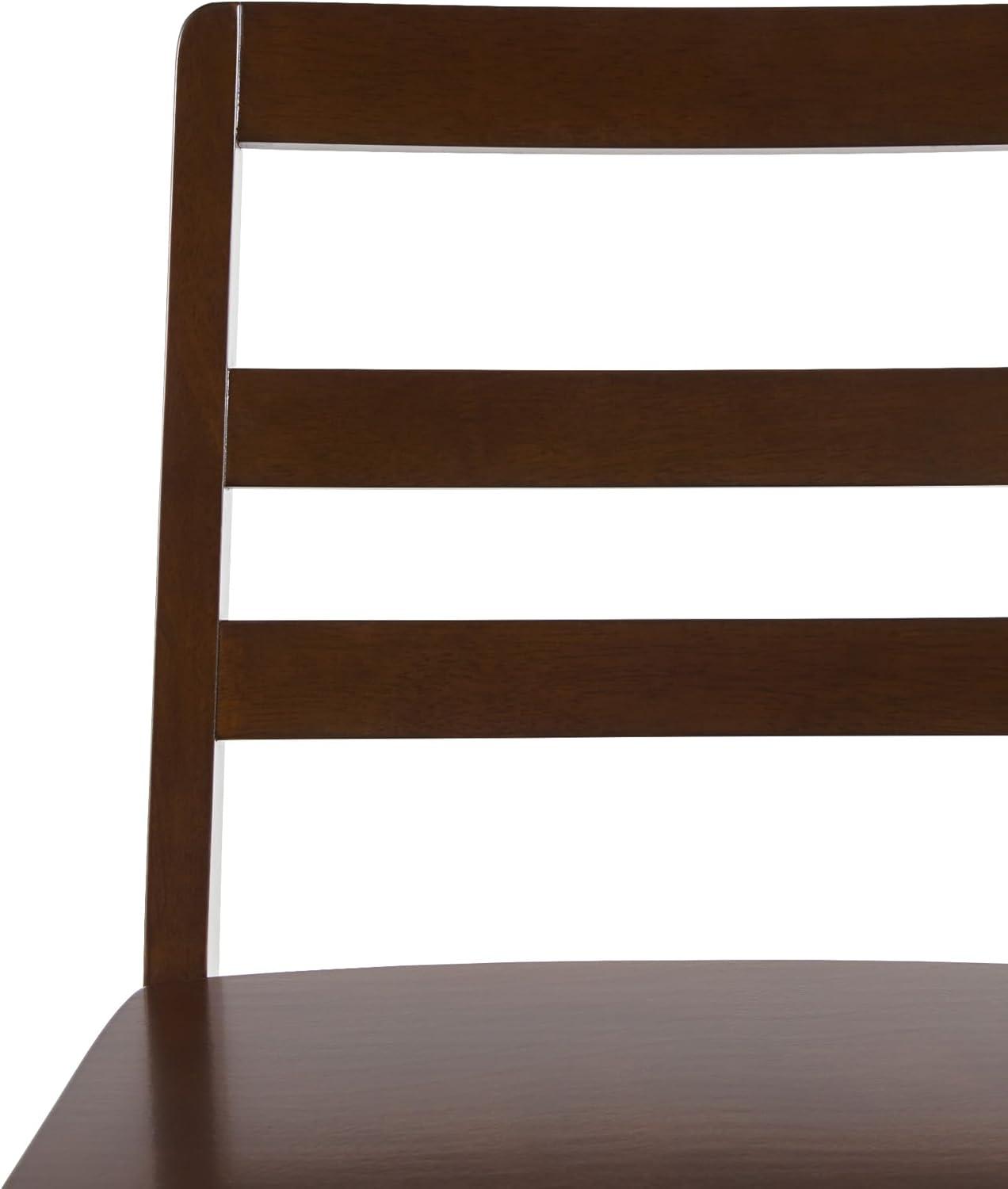 imageWalker Edison 2Piece Modern Solid Wood LadderBack Counter Stool Set of 2 WalnutWalnut