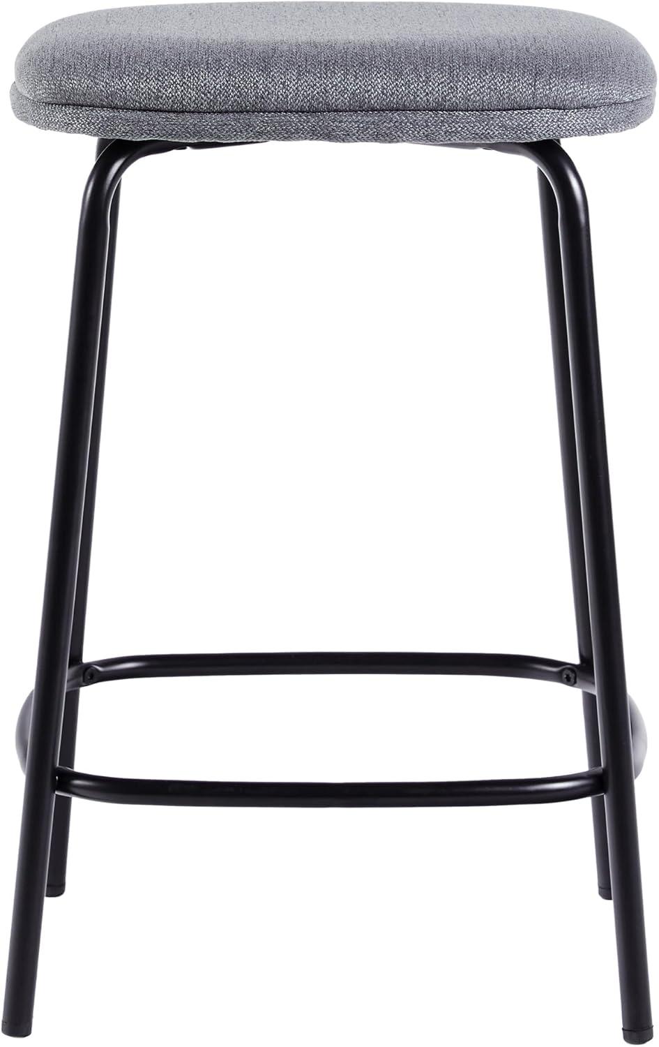 imageWalker Edison 2Piece Modern Upholstered Backless Counter Stool Set of 2 24 Inch IvoryCharcoal