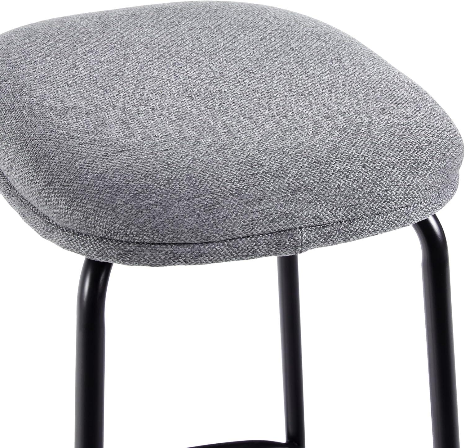 imageWalker Edison 2Piece Modern Upholstered Backless Counter Stool Set of 2 24 Inch IvoryCharcoal