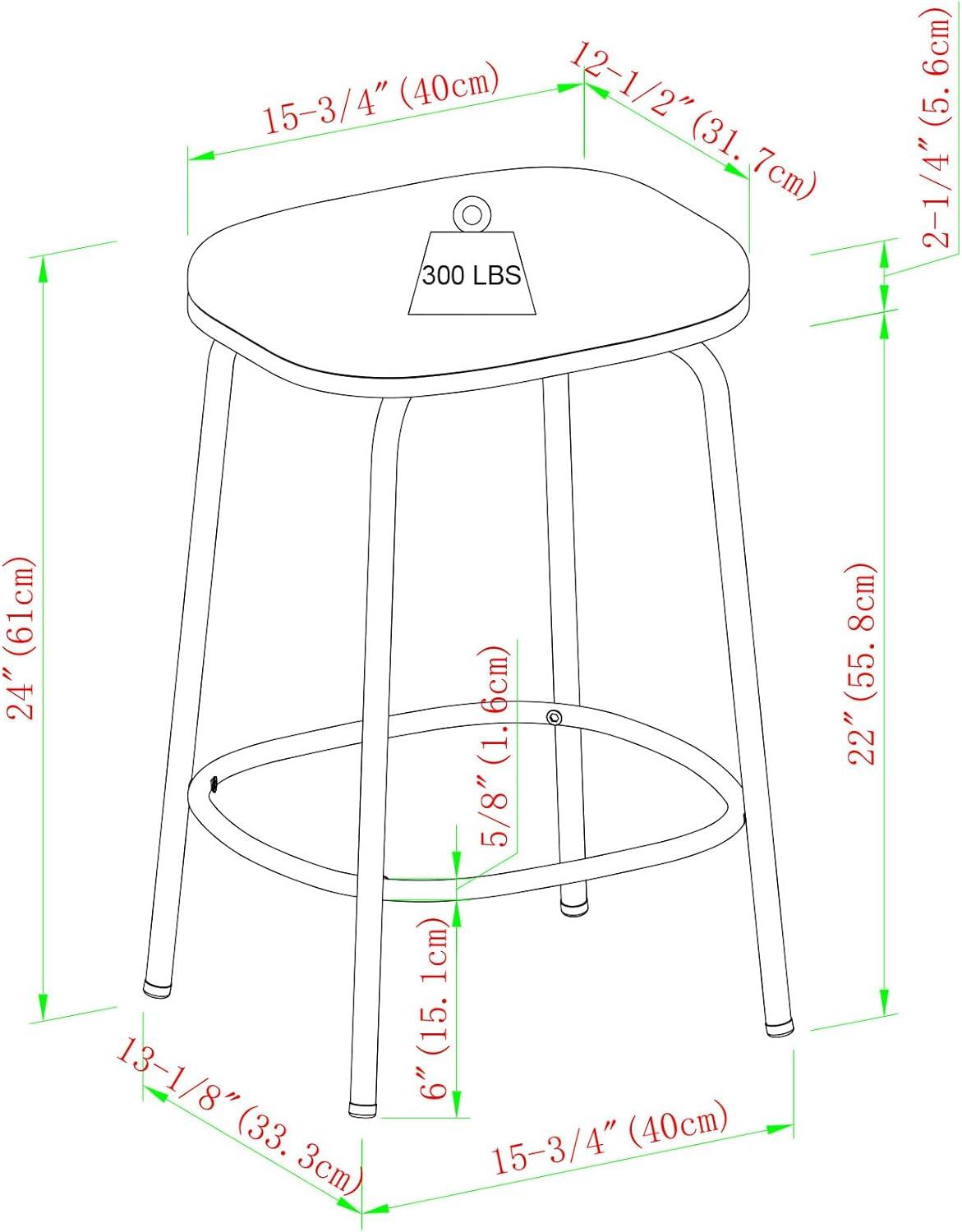 imageWalker Edison 2Piece Modern Upholstered Backless Counter Stool Set of 2 24 Inch IvoryIvory