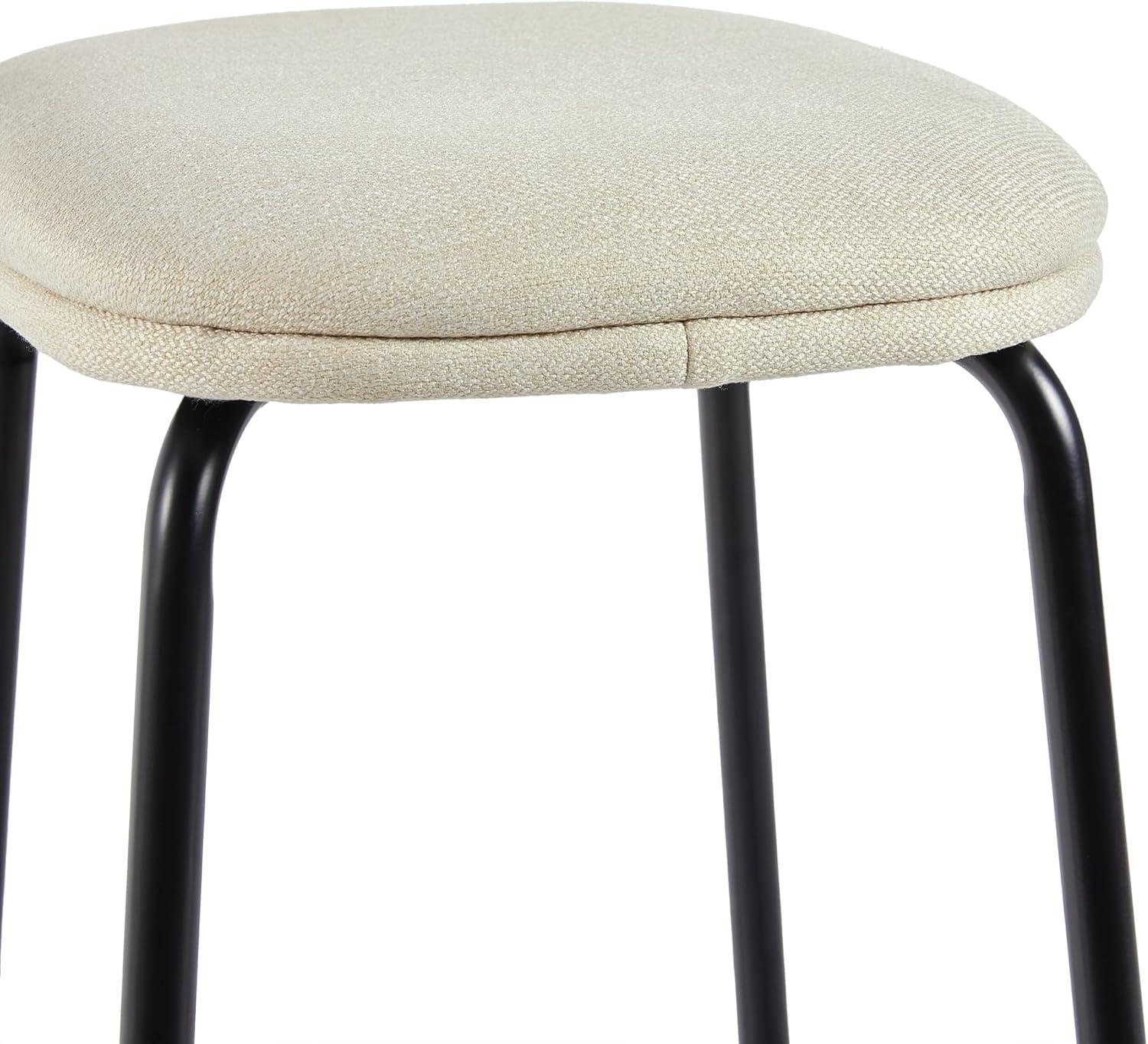 imageWalker Edison 2Piece Modern Upholstered Backless Counter Stool Set of 2 24 Inch IvoryIvory