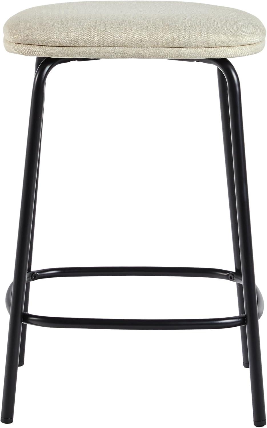 imageWalker Edison 2Piece Modern Upholstered Backless Counter Stool Set of 2 24 Inch IvoryIvory