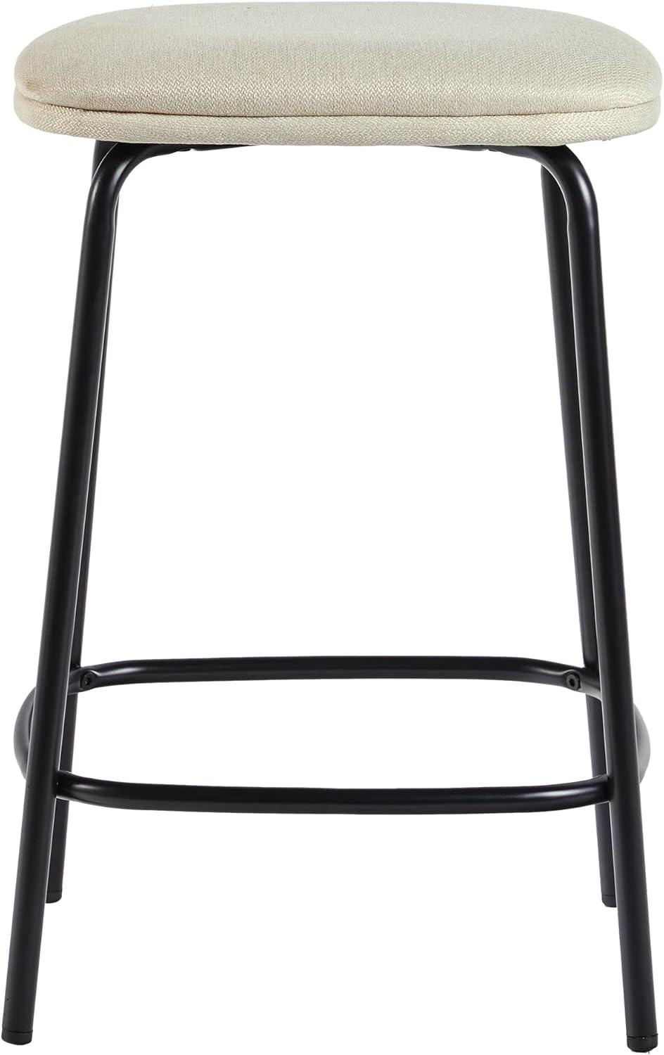 imageWalker Edison 2Piece Modern Upholstered Backless Counter Stool Set of 2 24 Inch IvoryIvory