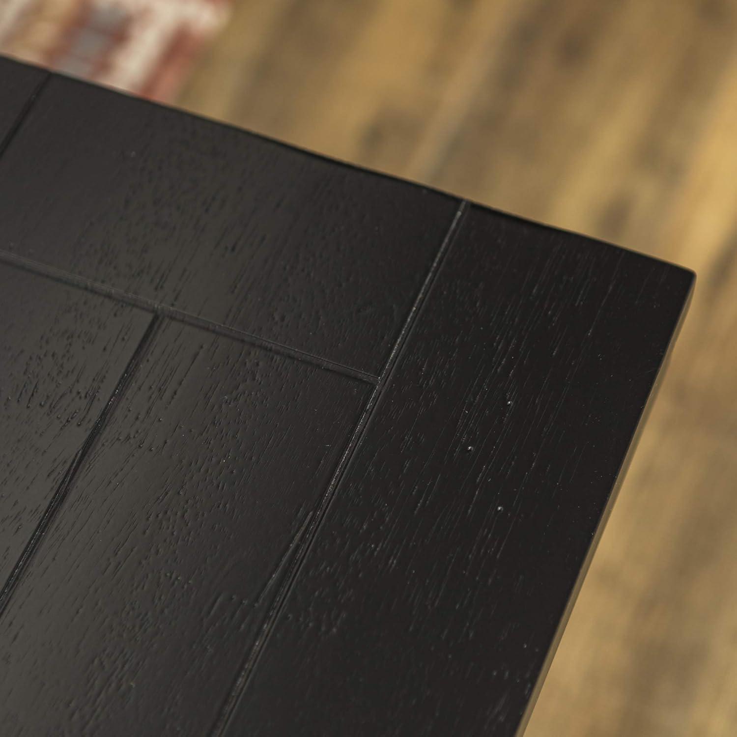 imageWalker Edison 3 Person Modern Farmhouse Wood Armless Kitchen Table Set Dining Chairs 60 Inch BlackBlack