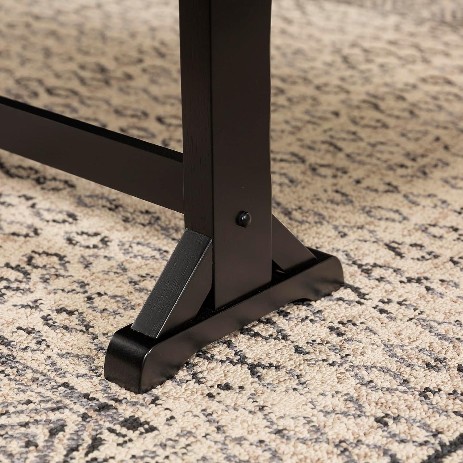 imageWalker Edison 3 Person Modern Farmhouse Wood Armless Kitchen Table Set Dining Chairs 60 Inch BlackBlack