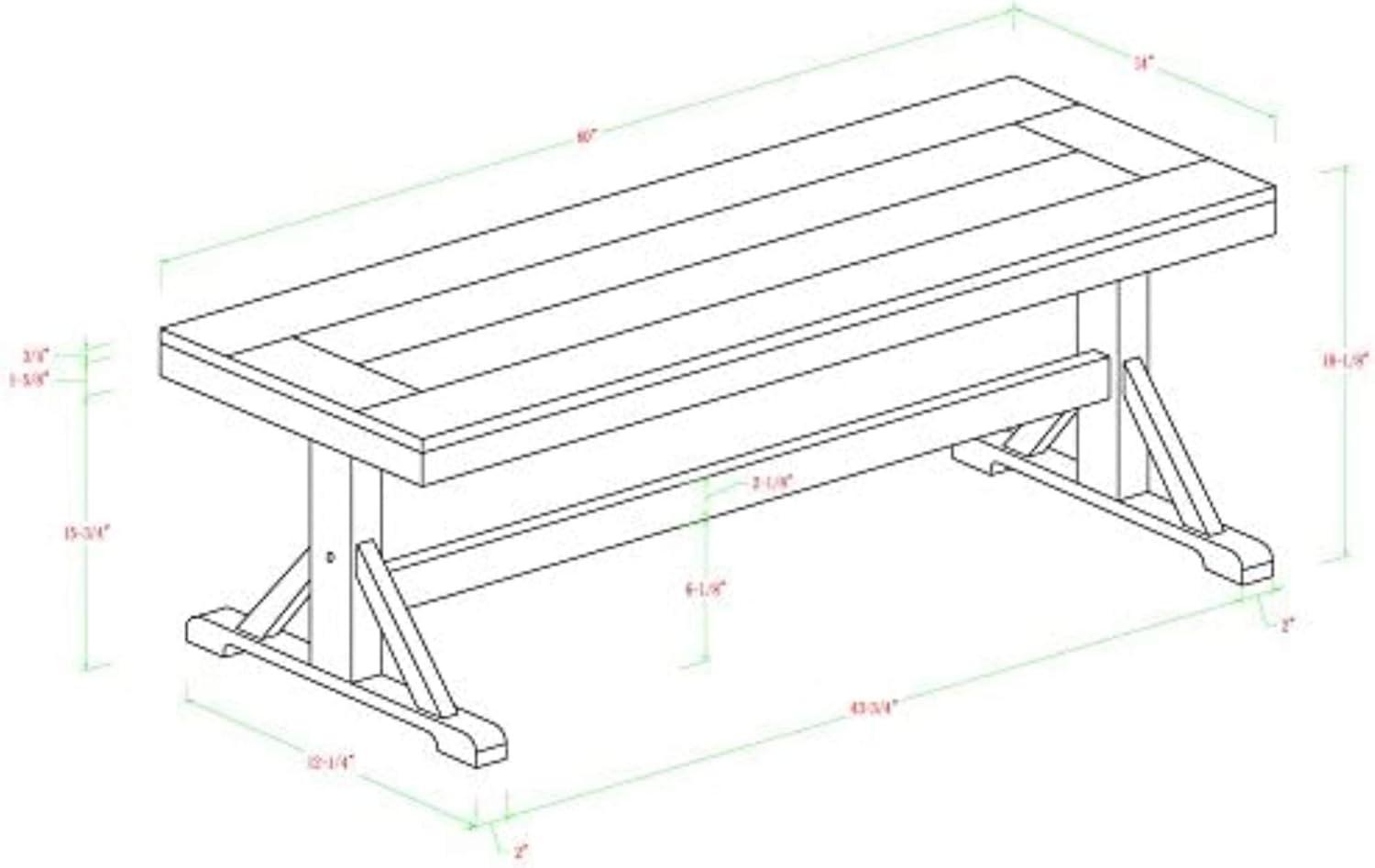imageWalker Edison 3 Person Modern Farmhouse Wood Armless Kitchen Table Set Dining Chairs 60 Inch BlackBrown