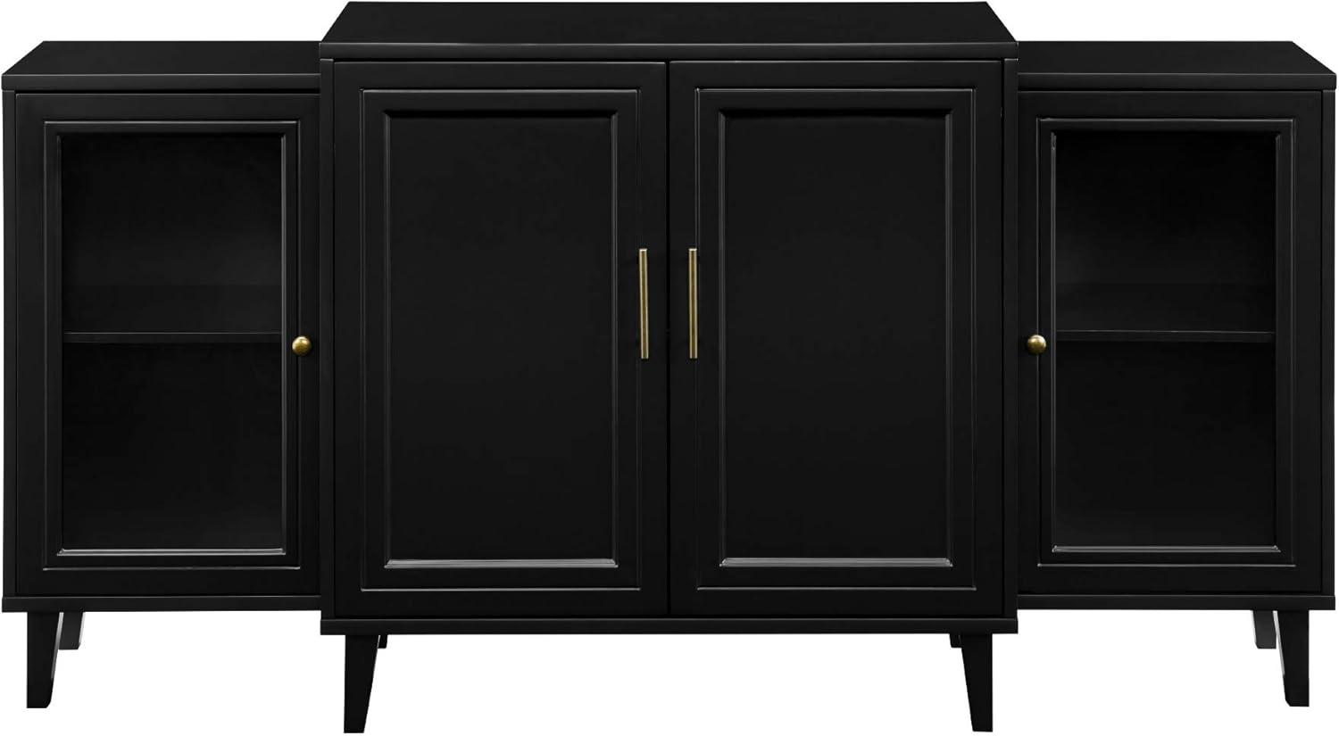 imageWalker Edison 4Door Tiered ModernSideboardBuffet Stand for Storage 62 BlackBlack