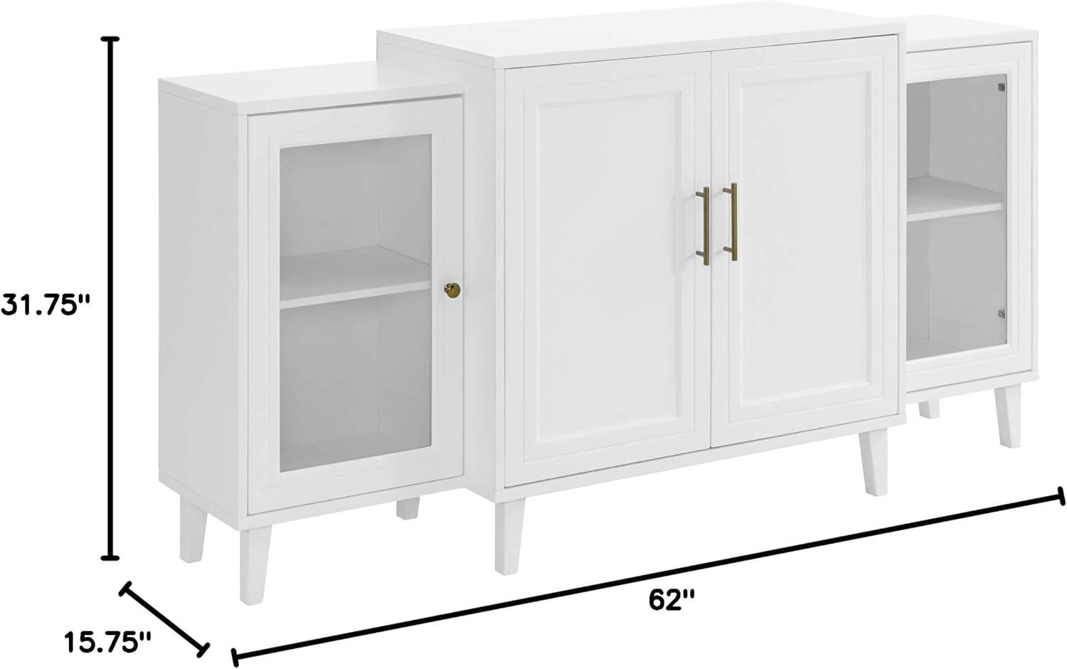 imageWalker Edison 4Door Tiered ModernSideboardBuffet Stand for Storage 62 BlackWhite