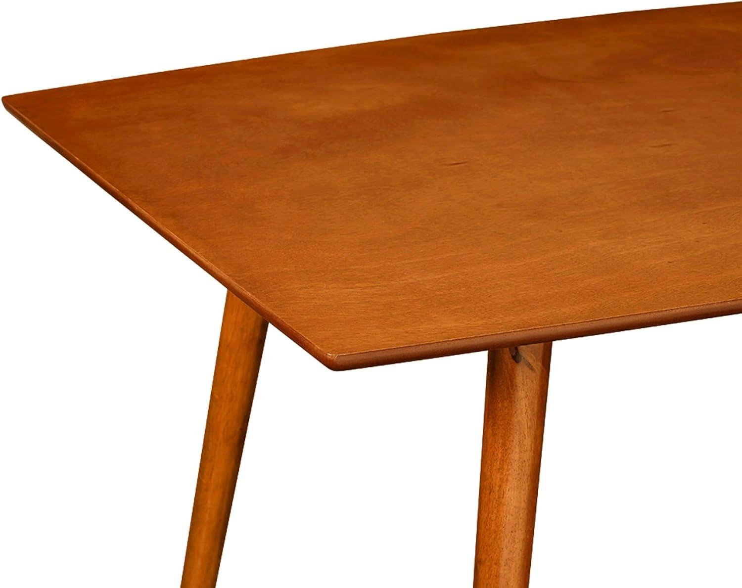 imageWalker Edison 6 Person Mid Century Modern Wood Hairpin Rectangle Dining Room Kitchen Table Set Dining Chairs 60 Inch BrownBrown