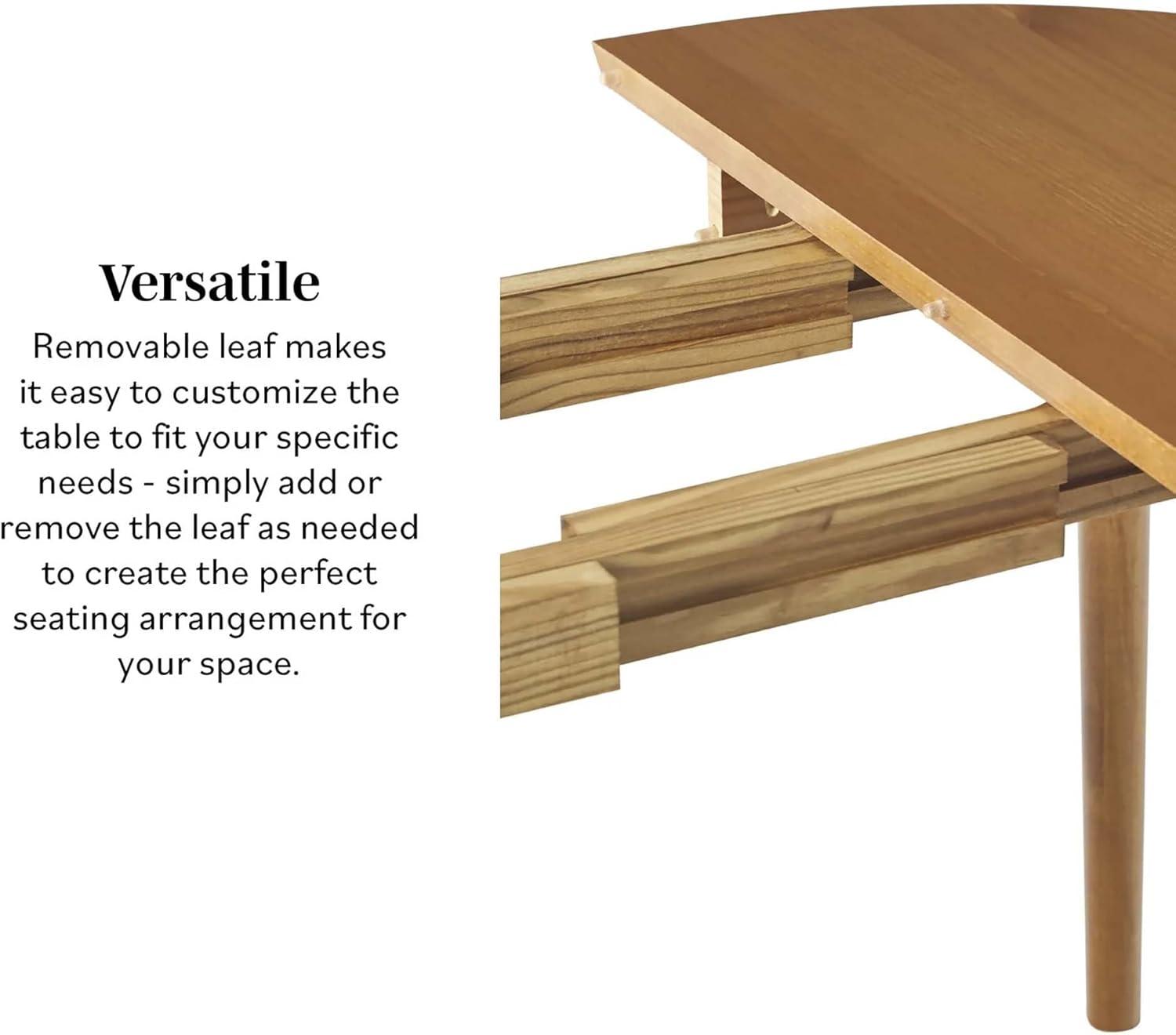 imageWalker Edison 6 Person MidCentury Modern Solid Wood Oval Extension Dining Table with Hairpin Legs and Removable Leaf CaramelCaramel