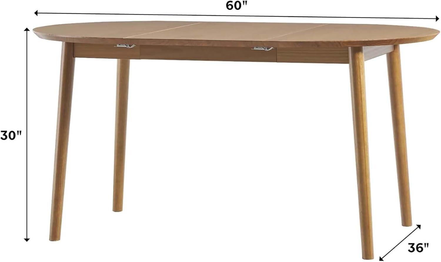 imageWalker Edison 6 Person MidCentury Modern Solid Wood Oval Extension Dining Table with Hairpin Legs and Removable Leaf CaramelCaramel