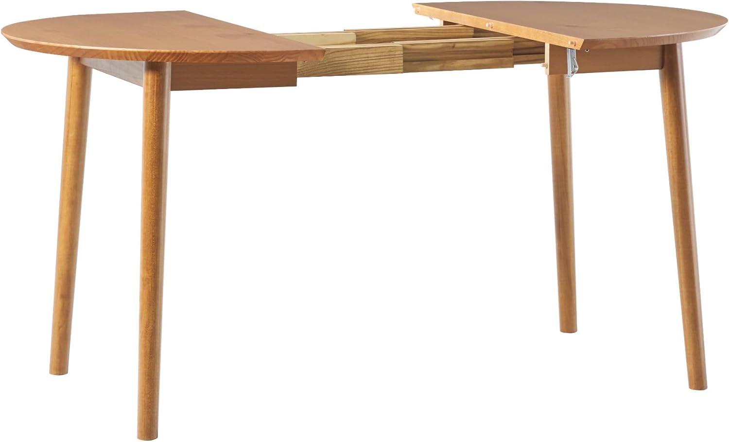 imageWalker Edison 6 Person MidCentury Modern Solid Wood Oval Extension Dining Table with Hairpin Legs and Removable Leaf CaramelCaramel