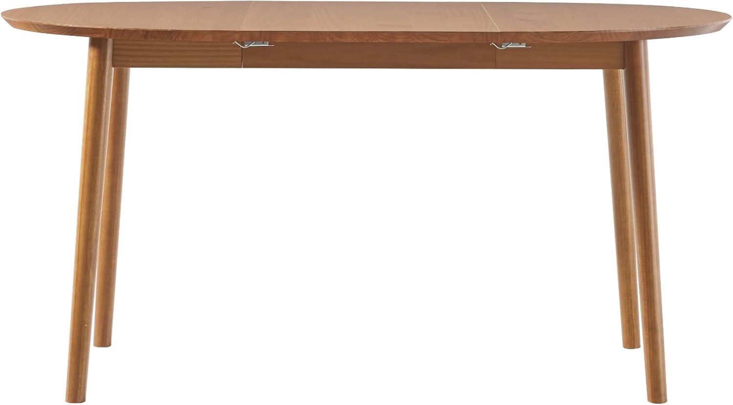 imageWalker Edison 6 Person MidCentury Modern Solid Wood Oval Extension Dining Table with Hairpin Legs and Removable Leaf CaramelCaramel