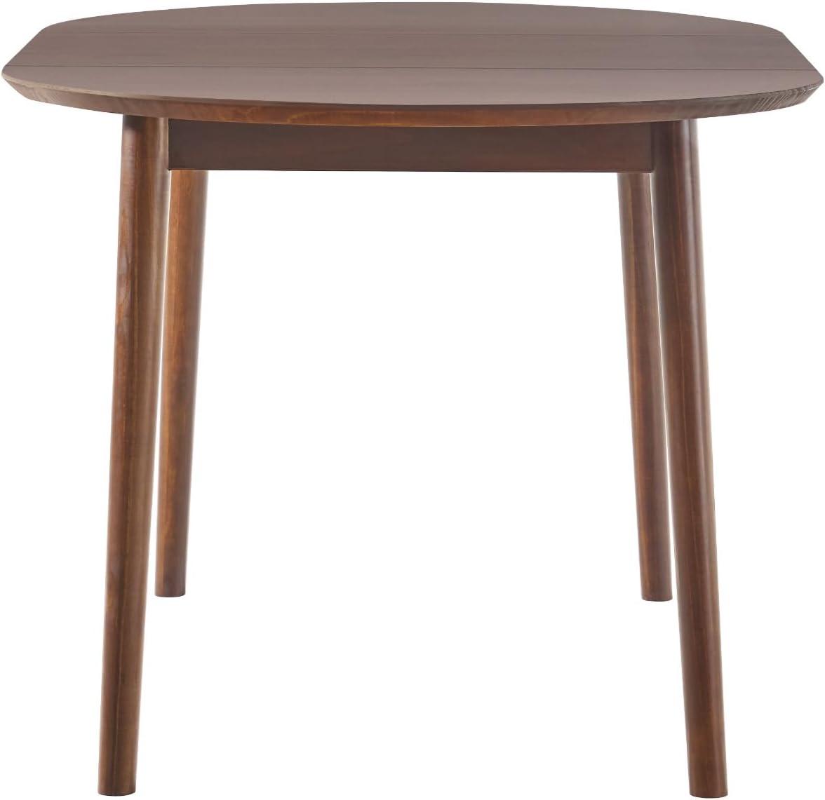 imageWalker Edison 6 Person MidCentury Modern Solid Wood Oval Extension Dining Table with Hairpin Legs and Removable Leaf CaramelWalnut