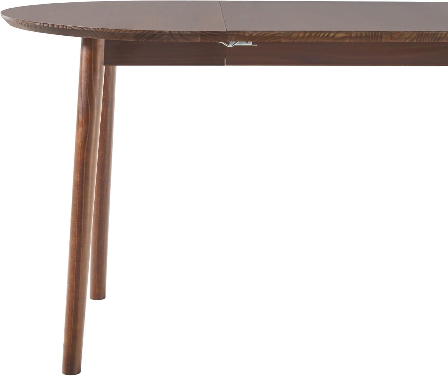 imageWalker Edison 6 Person MidCentury Modern Solid Wood Oval Extension Dining Table with Hairpin Legs and Removable Leaf CaramelWalnut