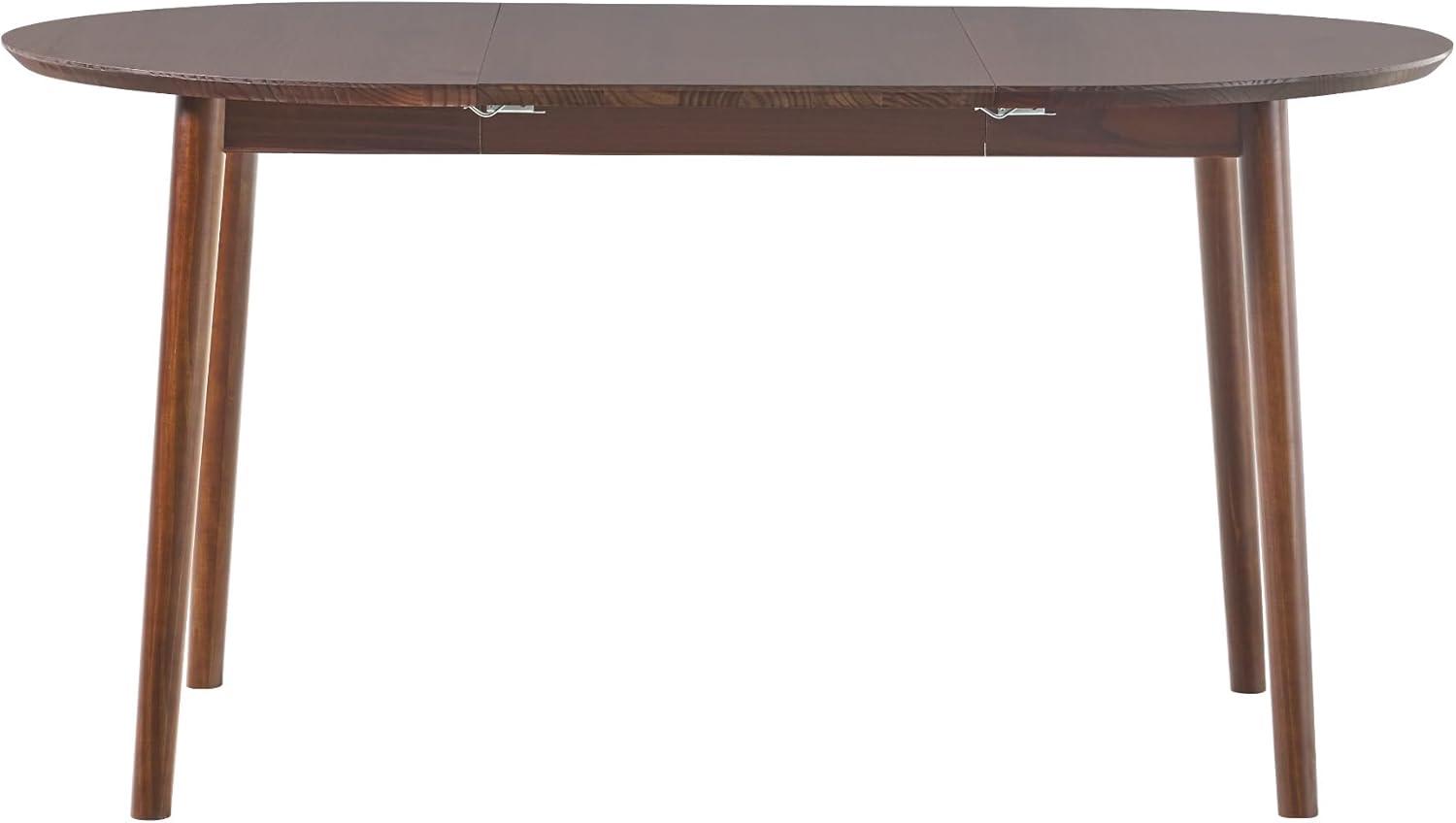 imageWalker Edison 6 Person MidCentury Modern Solid Wood Oval Extension Dining Table with Hairpin Legs and Removable Leaf CaramelWalnut