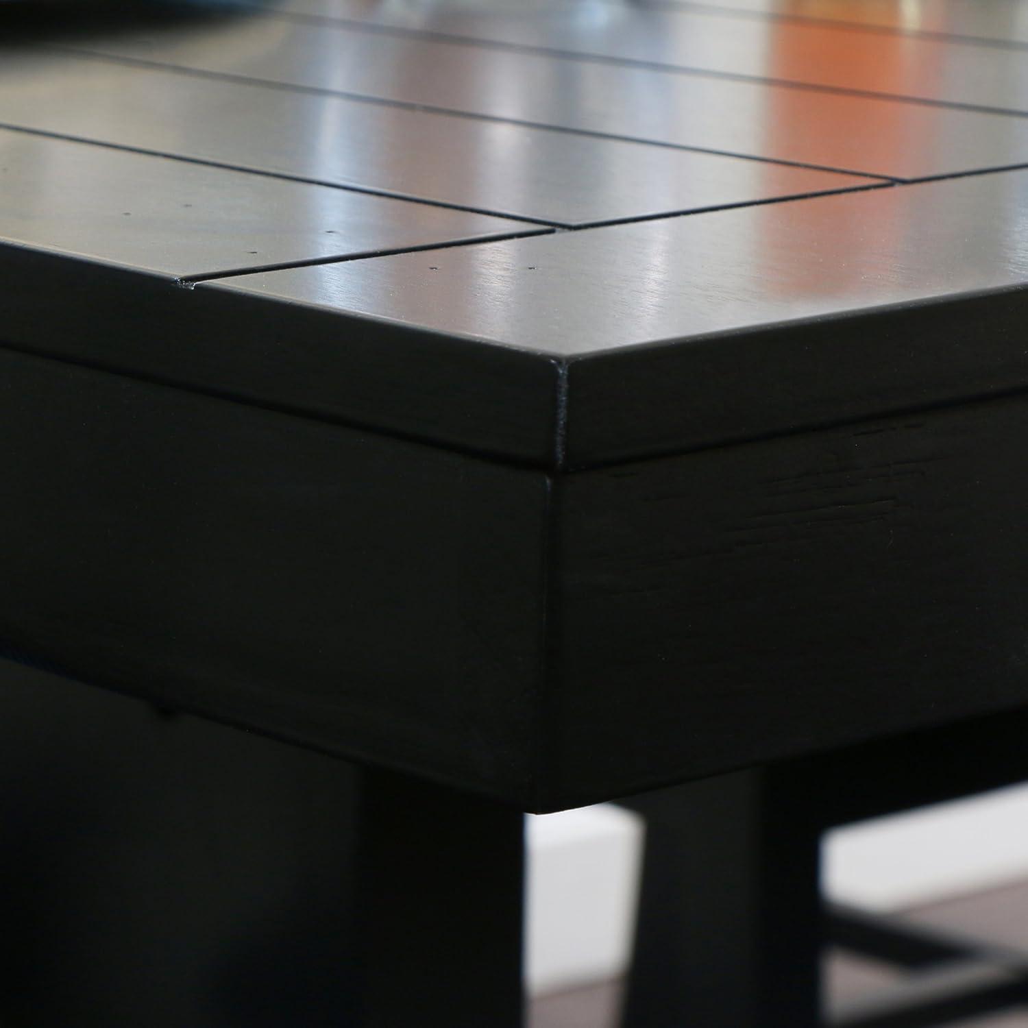 imageWalker Edison 6 to 8 Person Wood Modern Farmhouse Expandable Dining Room Table with Leaf Kitchen Dining Chairs 60 Inch Antique BlackBlack