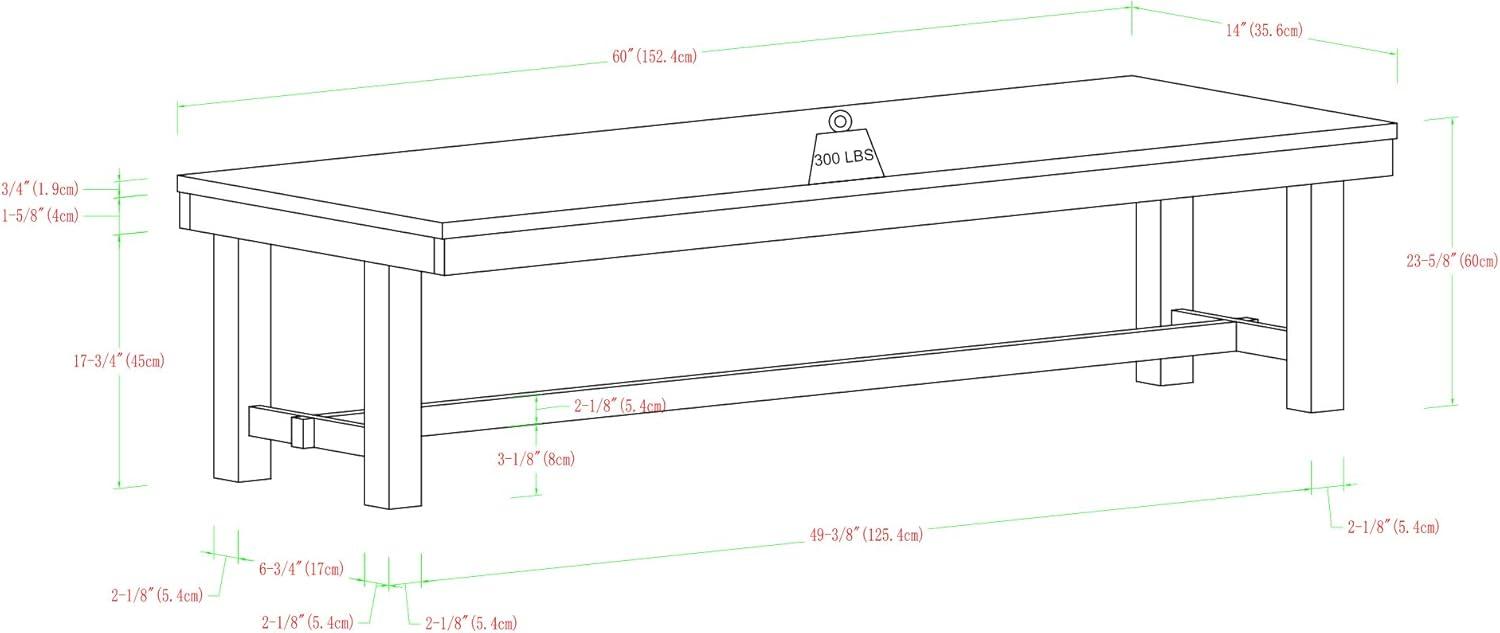 imageWalker Edison 68quot Drop Leaf Trestle Wood Dining Table in Dark OakBench