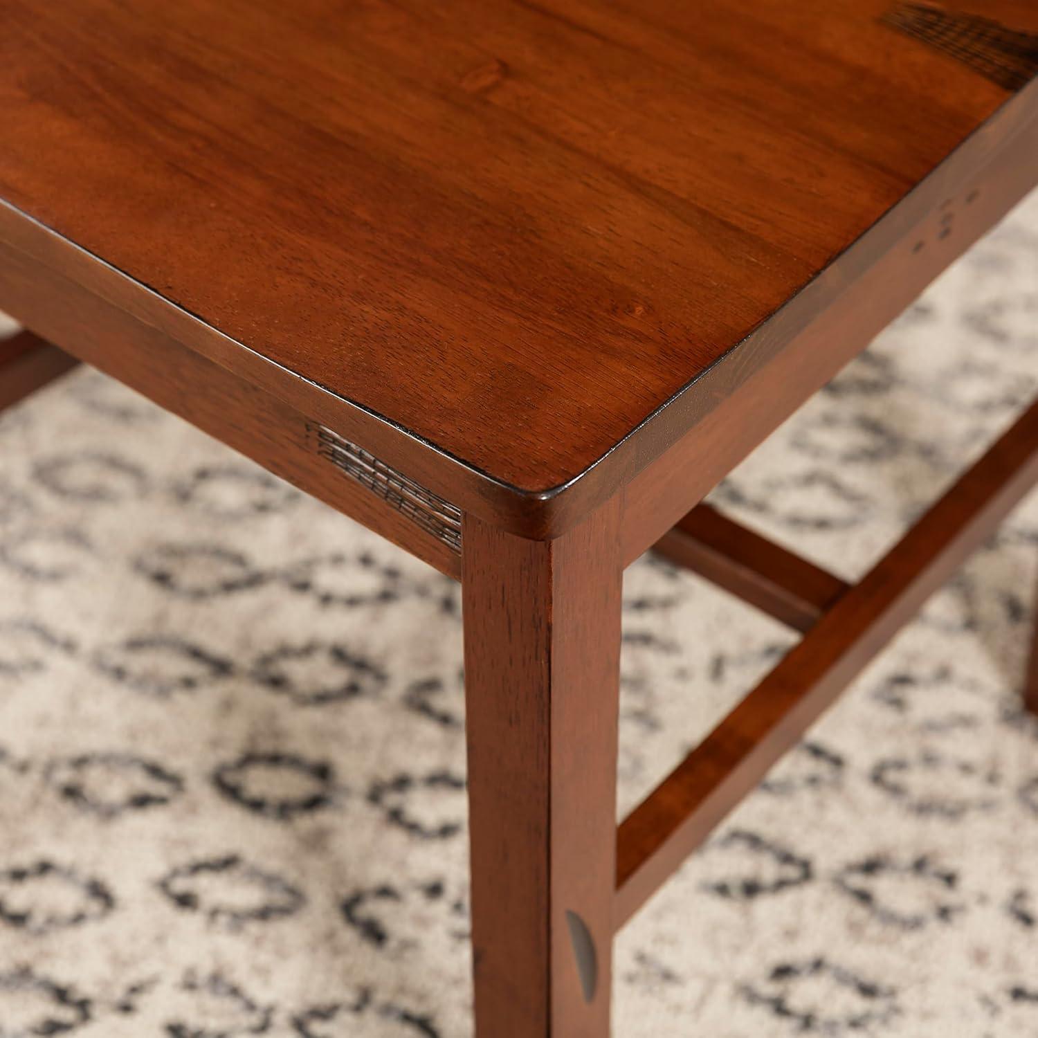 imageWalker Edison 68quot Drop Leaf Trestle Wood Dining Table in Dark OakChairs