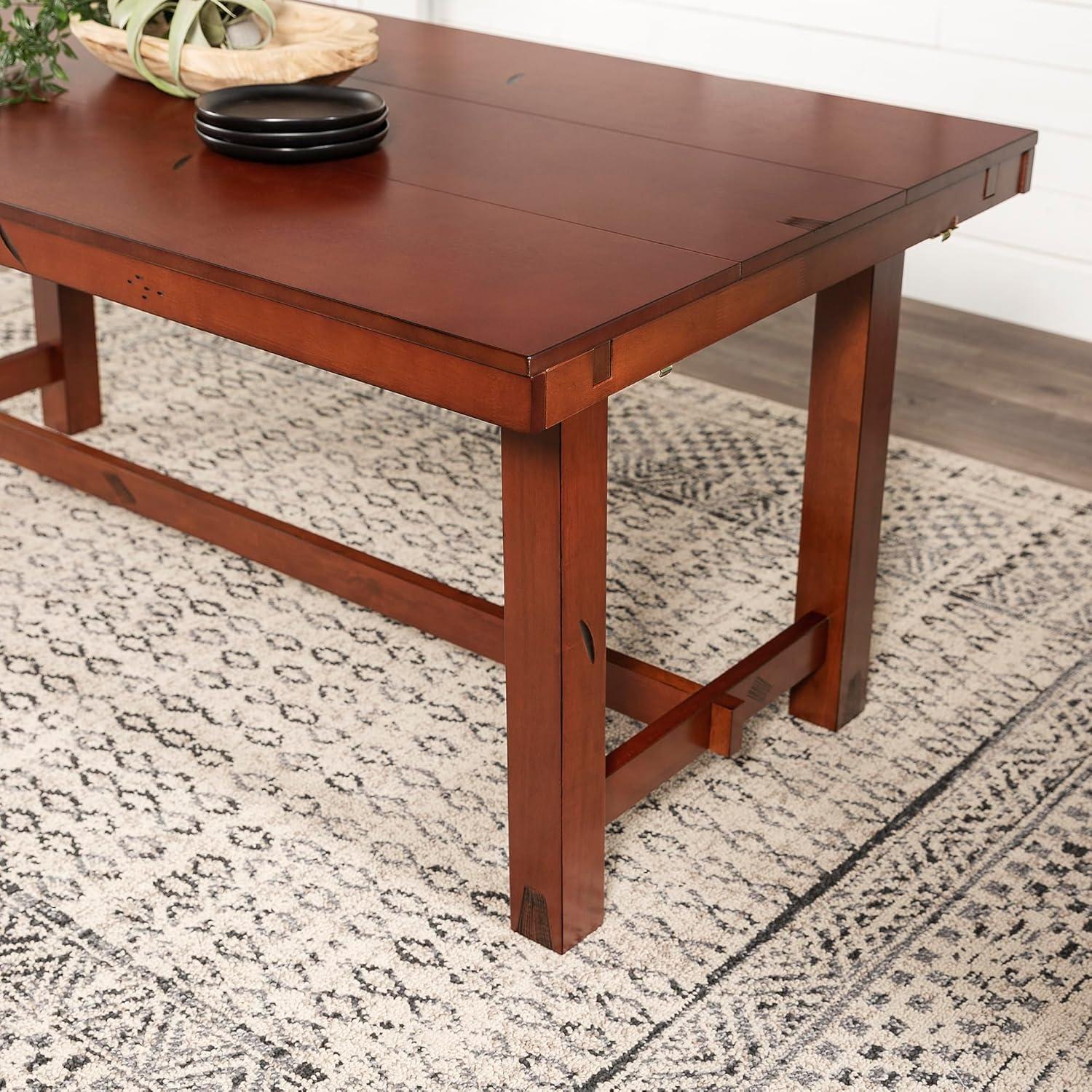 imageWalker Edison 68quot Drop Leaf Trestle Wood Dining Table in Dark OakDining Table