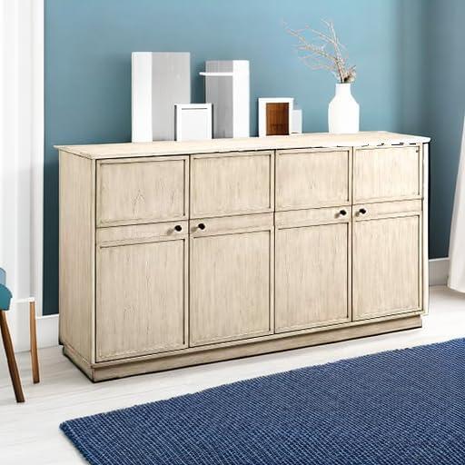 imageWalker Edison Alden Versatile 4 Door FramedStorageSideboard 62 Inch BirchBirch