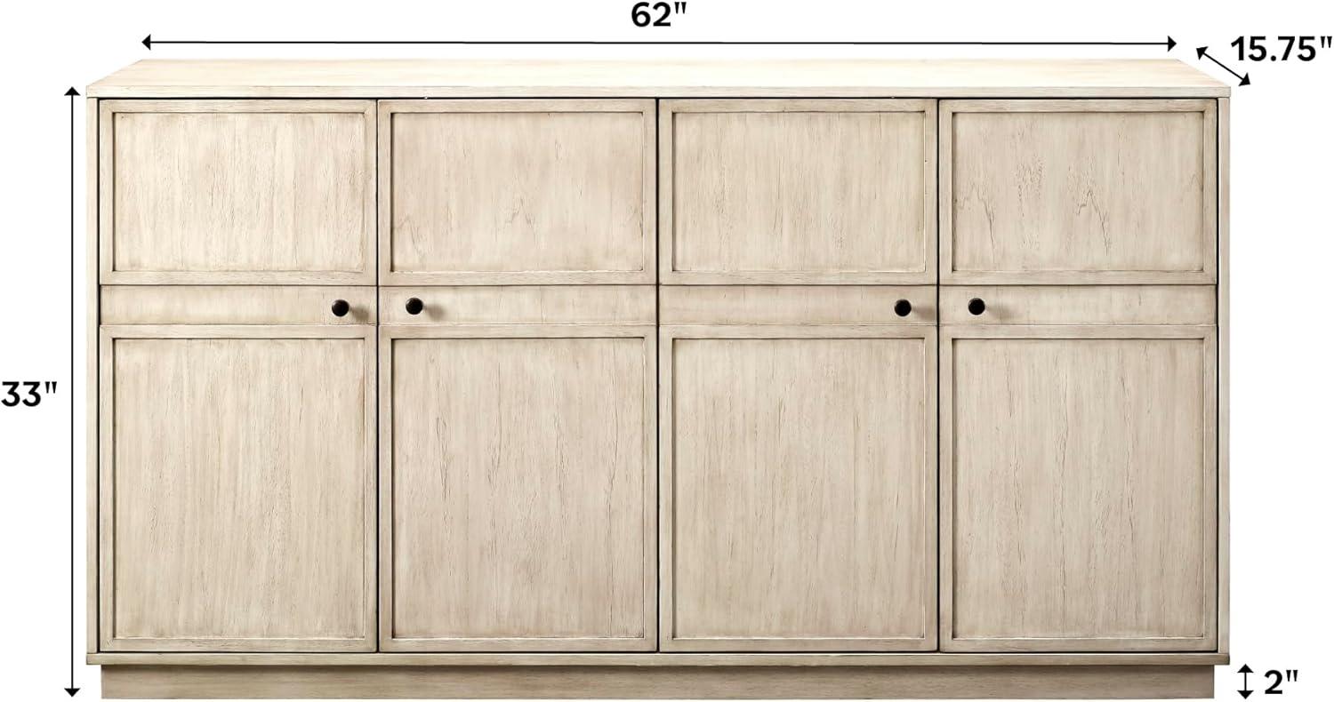 imageWalker Edison Alden Versatile 4 Door FramedStorageSideboard 62 Inch BirchBirch