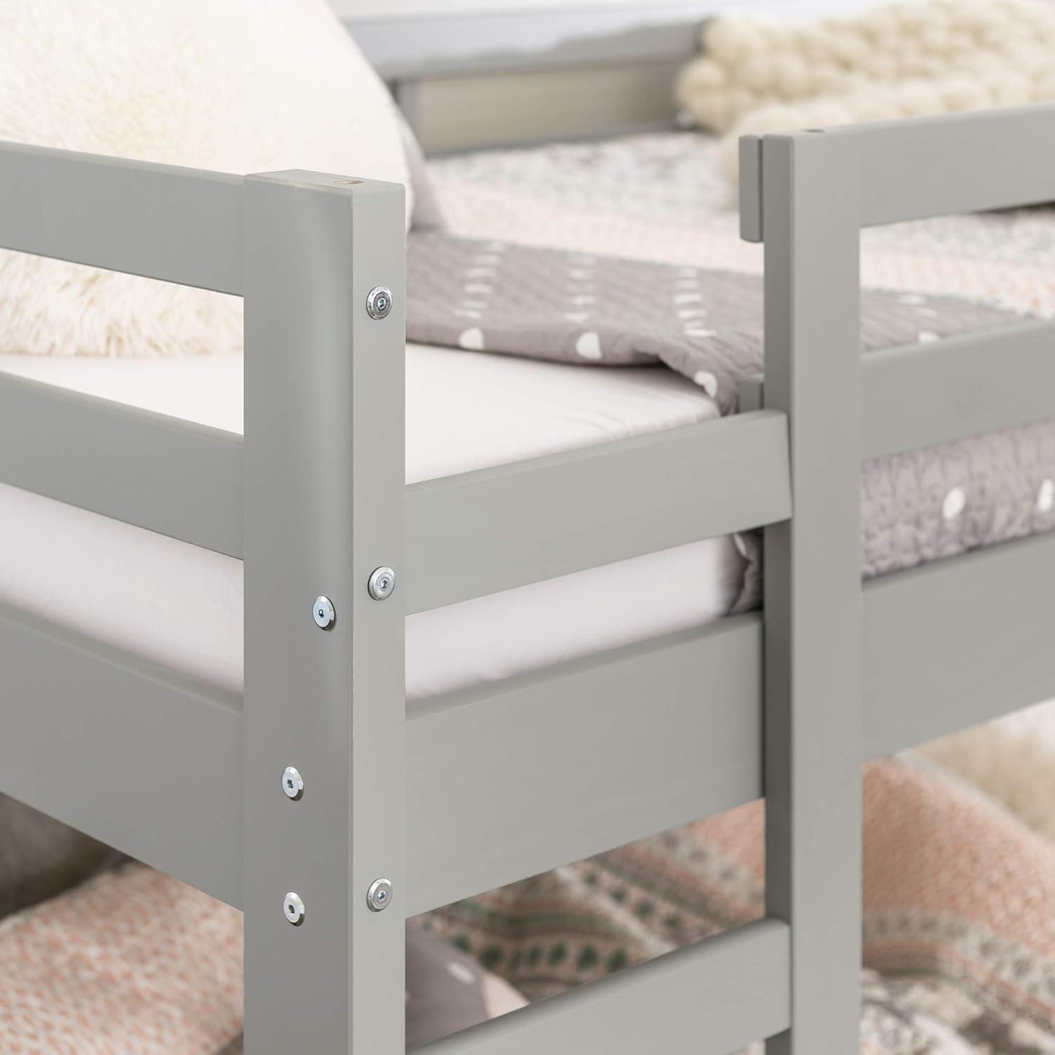 imageWalker Edison Alexander Classic Solid Wood Stackable Jr Twin over Twin Bunk Bed Twin over Twin GreyGrey