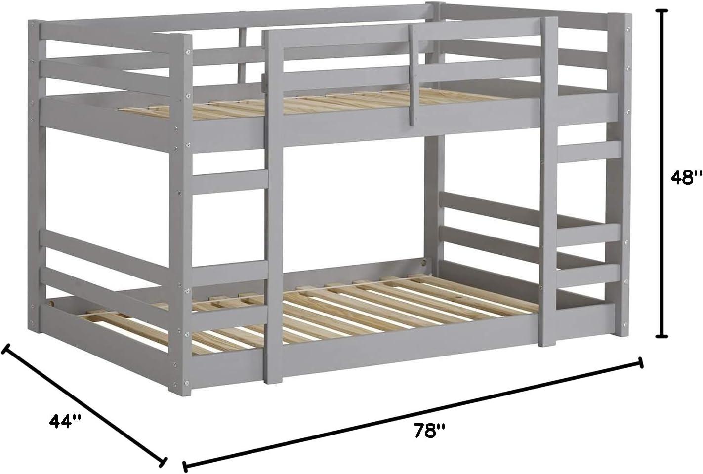 imageWalker Edison Alexander Classic Solid Wood Stackable Jr Twin over Twin Bunk Bed Twin over Twin GreyGrey