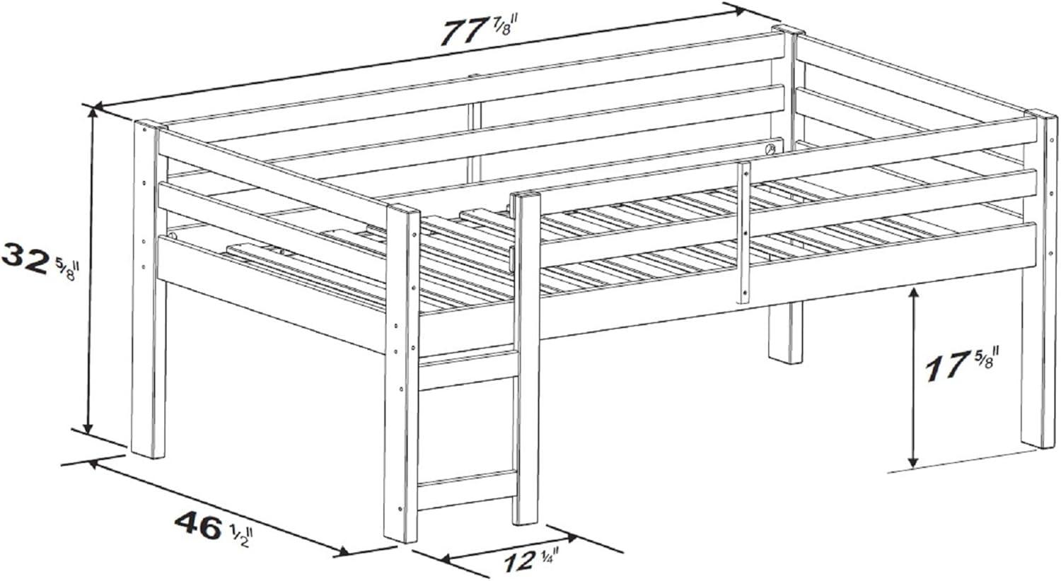 imageWalker Edison Alexander Classic Solid Wood Stackable Jr Twin over Twin Bunk Bed Twin over Twin GreyGrey