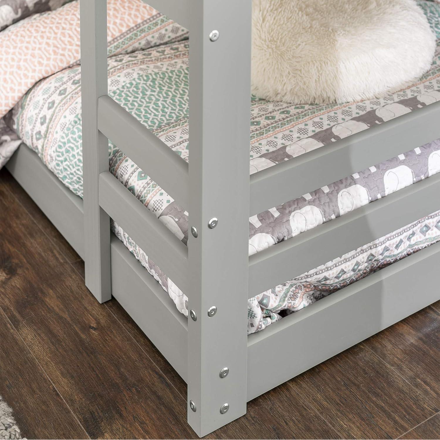 imageWalker Edison Alexander Classic Solid Wood Stackable Jr Twin over Twin Bunk Bed Twin over Twin GreyGrey