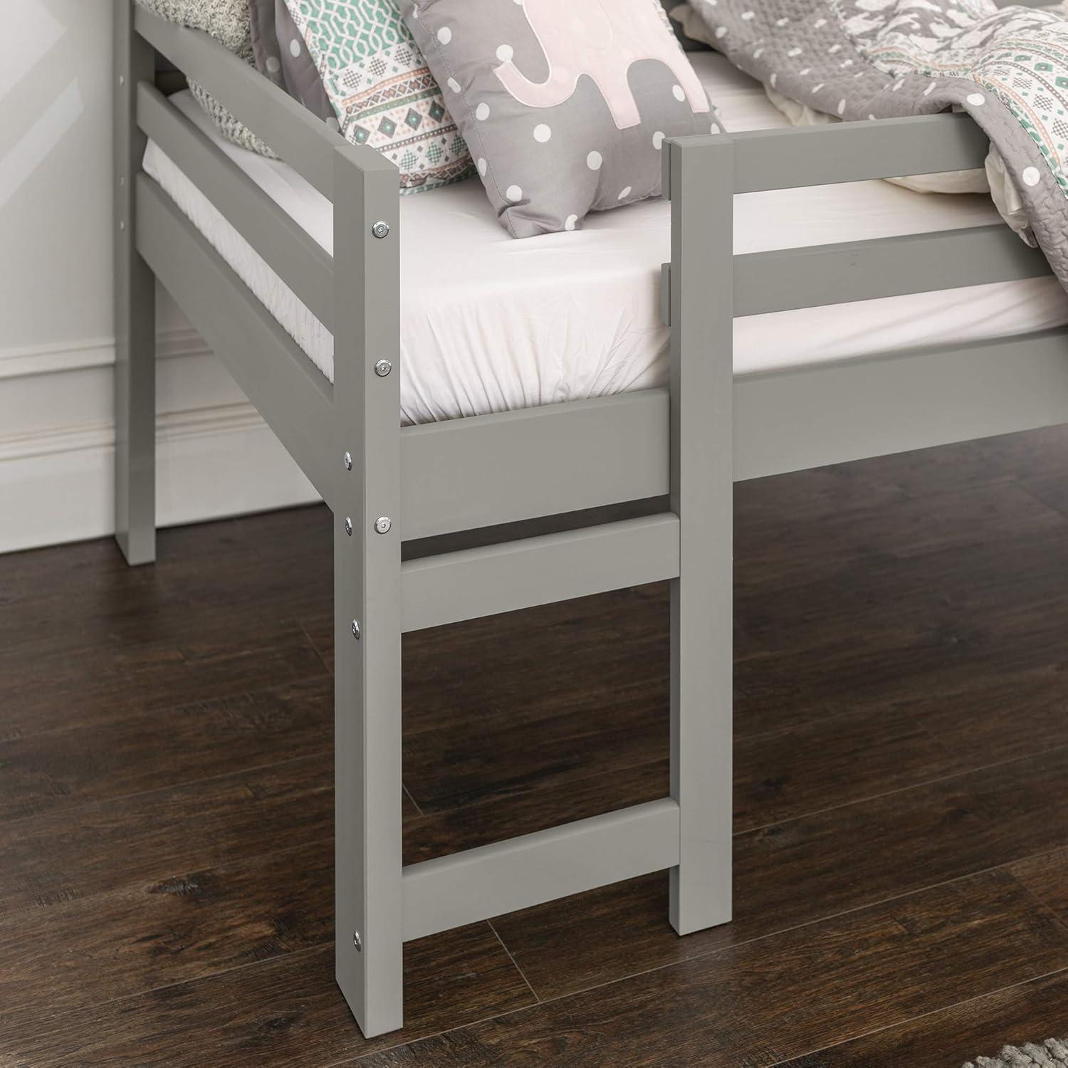 imageWalker Edison Alexander Classic Solid Wood Stackable Jr Twin over Twin Bunk Bed Twin over Twin GreyGrey