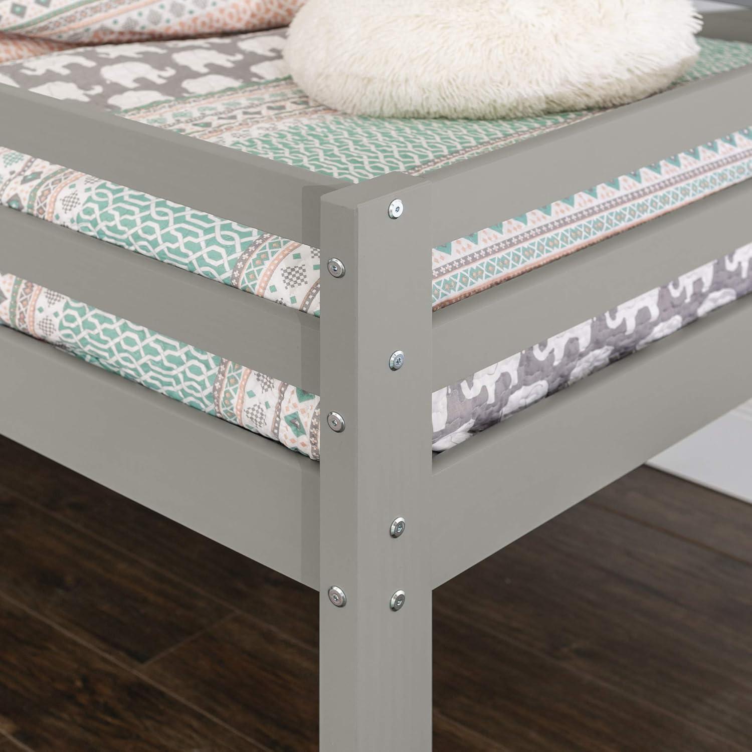 imageWalker Edison Alexander Classic Solid Wood Stackable Jr Twin over Twin Bunk Bed Twin over Twin GreyGrey