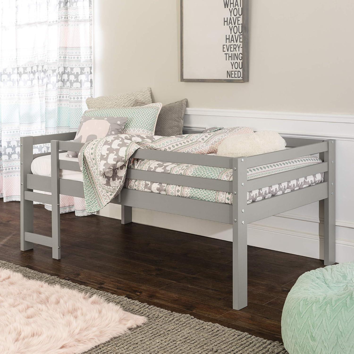 imageWalker Edison Alexander Classic Solid Wood Stackable Jr Twin over Twin Bunk Bed Twin over Twin GreyGrey
