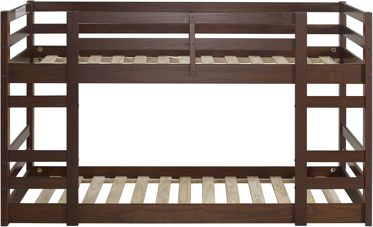 imageWalker Edison Alexander Classic Solid Wood Stackable Jr Twin over Twin Bunk Bed Twin over Twin GreyWalnut