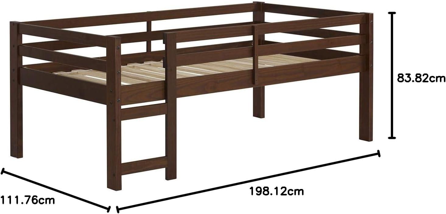 imageWalker Edison Alexander Classic Solid Wood Stackable Jr Twin over Twin Bunk Bed Twin over Twin GreyWalnut