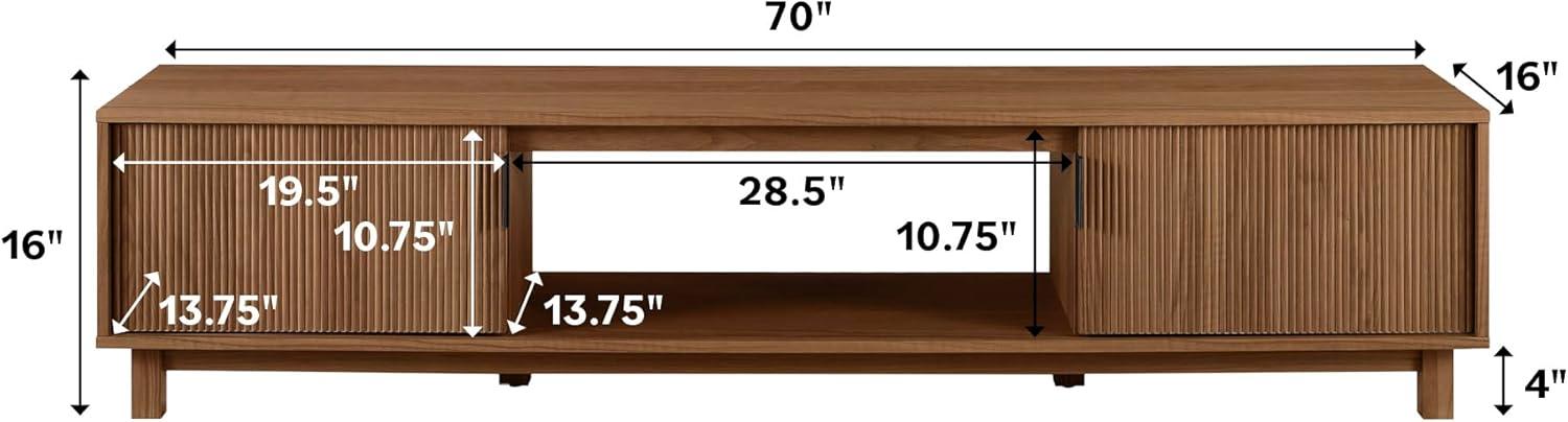 imageWalker Edison Arundo Fluted TV Stand for TVs up to 65 Inches 58quot TV Stand MochaMocha