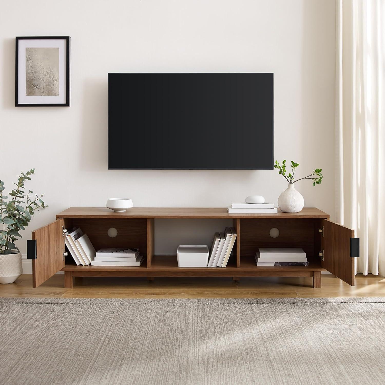 imageWalker Edison Arundo Fluted TV Stand for TVs up to 65 Inches 58quot TV Stand MochaMocha