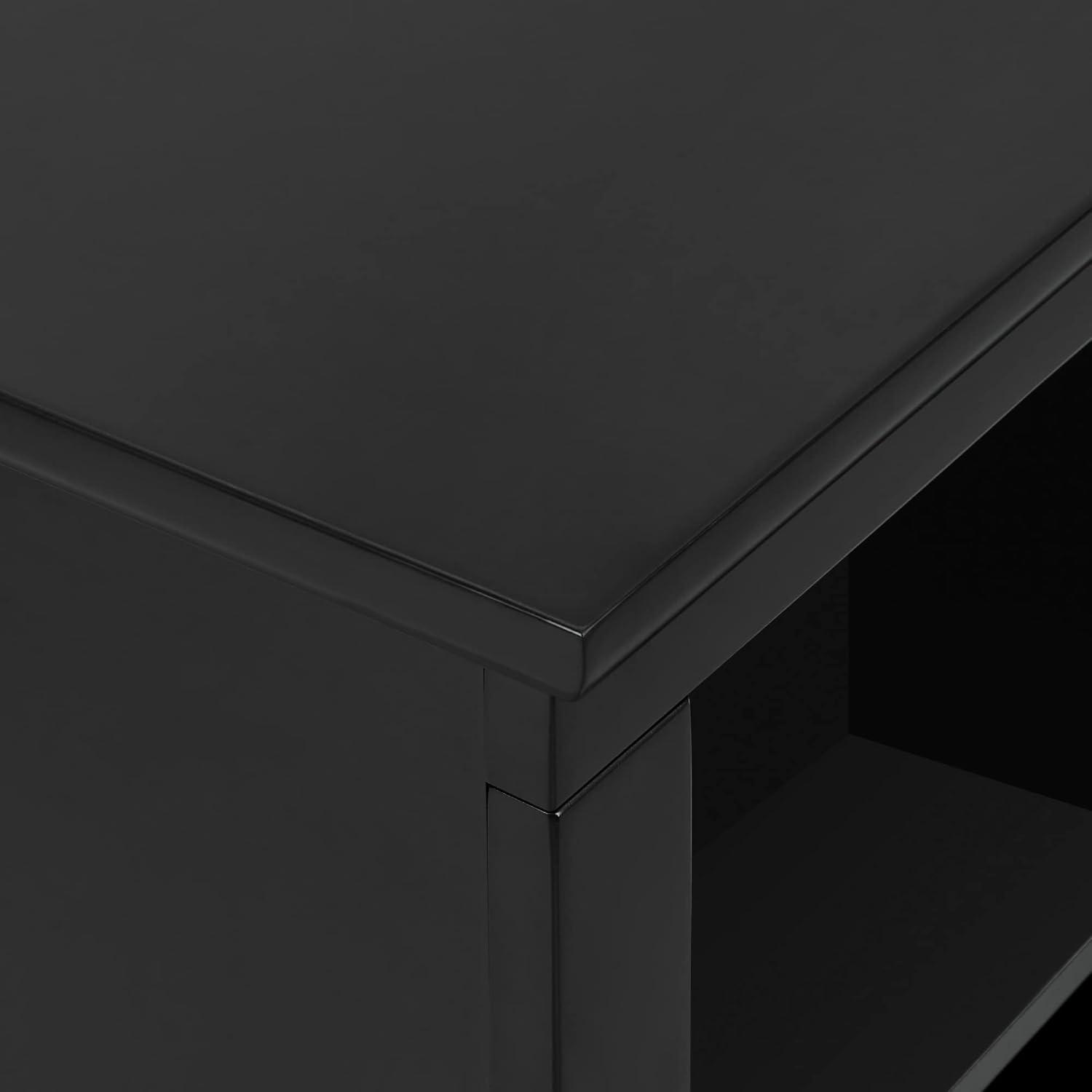 imageWalker Edison Bardot Classic GlassFront 2Door Storage Stand for TVs up to 88 Inches 80 Inch WhiteBlack