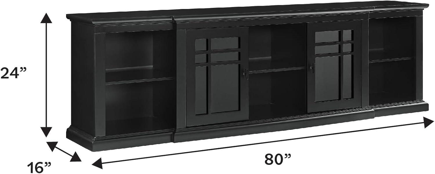 imageWalker Edison Bardot Classic GlassFront 2Door Storage Stand for TVs up to 88 Inches 80 Inch WhiteBlack