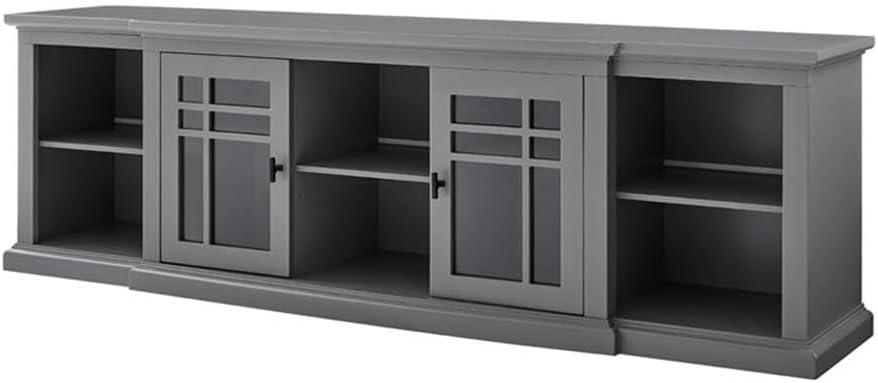 imageWalker Edison Bardot Classic GlassFront 2Door Storage Stand for TVs up to 88 Inches 80 Inch WhiteGrey
