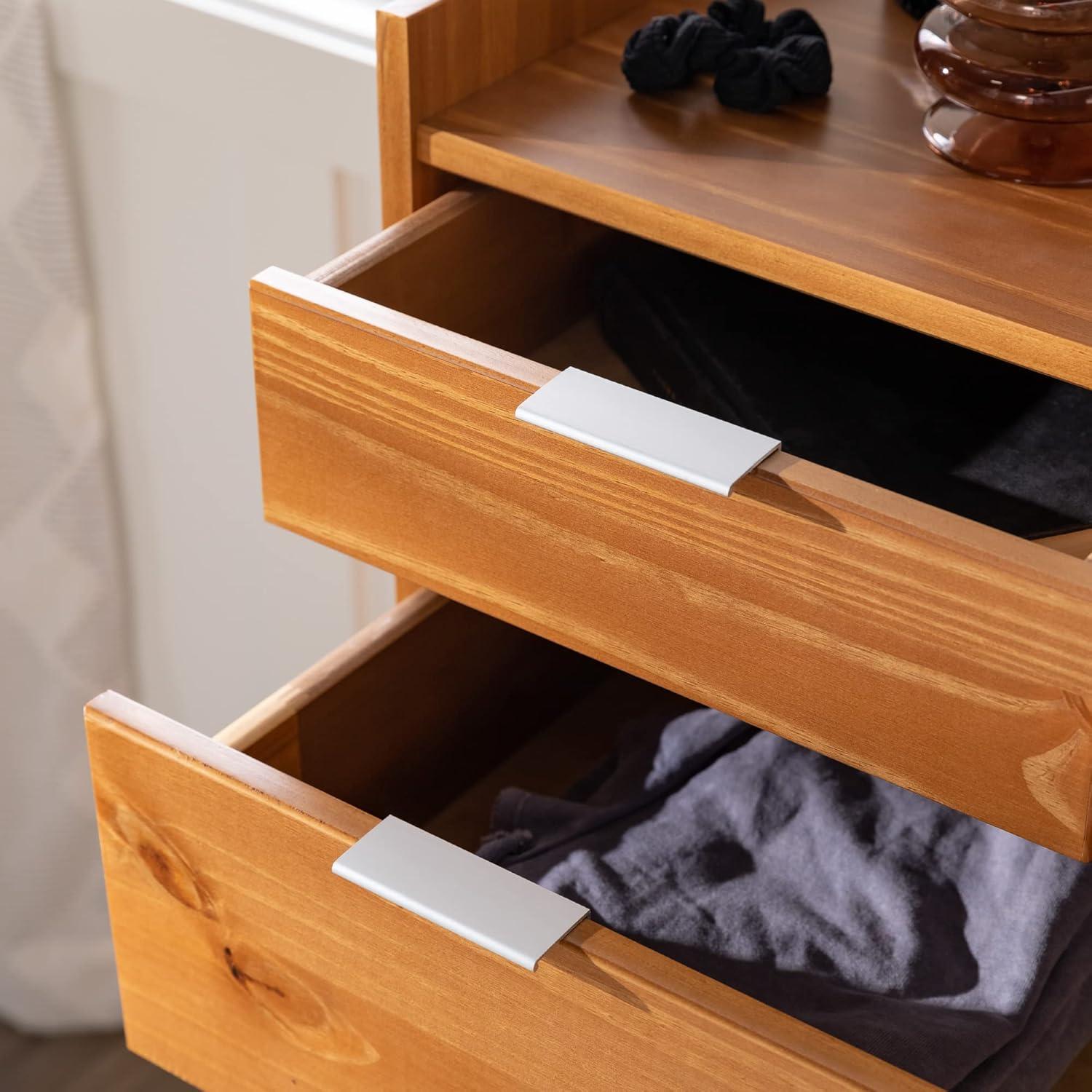 imageWalker Edison Blythe MidCentury Modern TrayTop Solid Wood 6Drawer Dresser 30 Inch CaramelCaramel