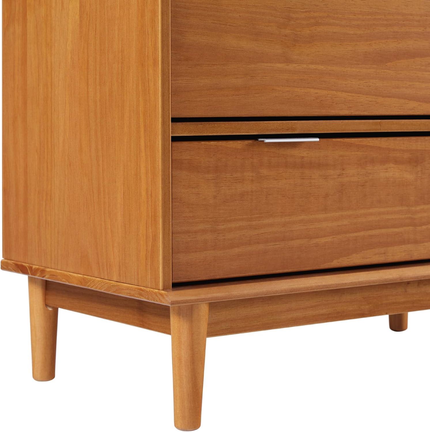 imageWalker Edison Blythe MidCentury Modern TrayTop Solid Wood 6Drawer Dresser 30 Inch CaramelCaramelt